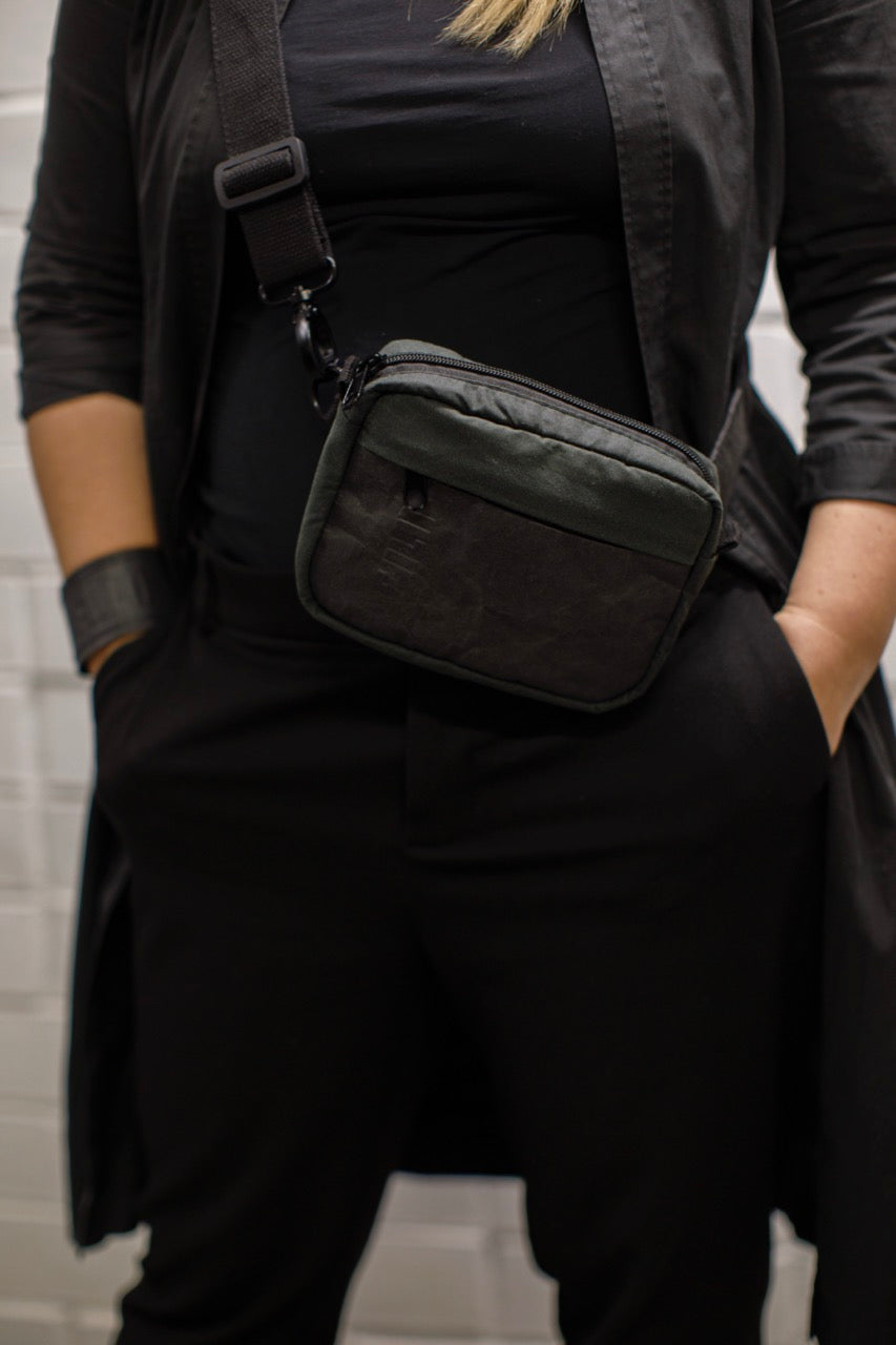 Fiilii meža zaļa jostas soma crossbody